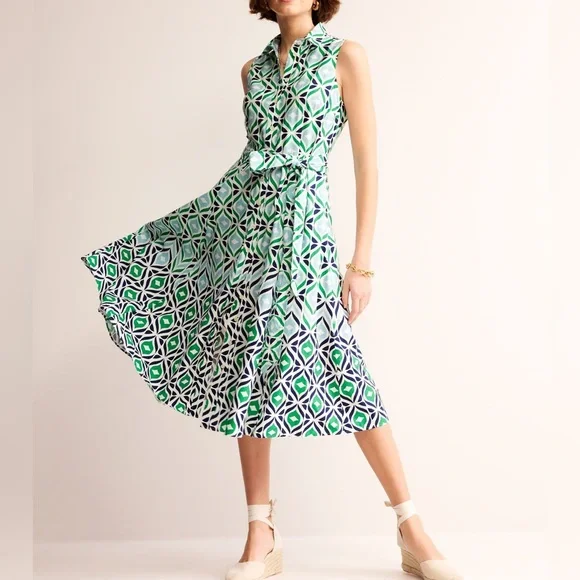 boden amy sleeveless shirt dress Amy Sleeveless Belted Cotton Shirtdress (Women)
